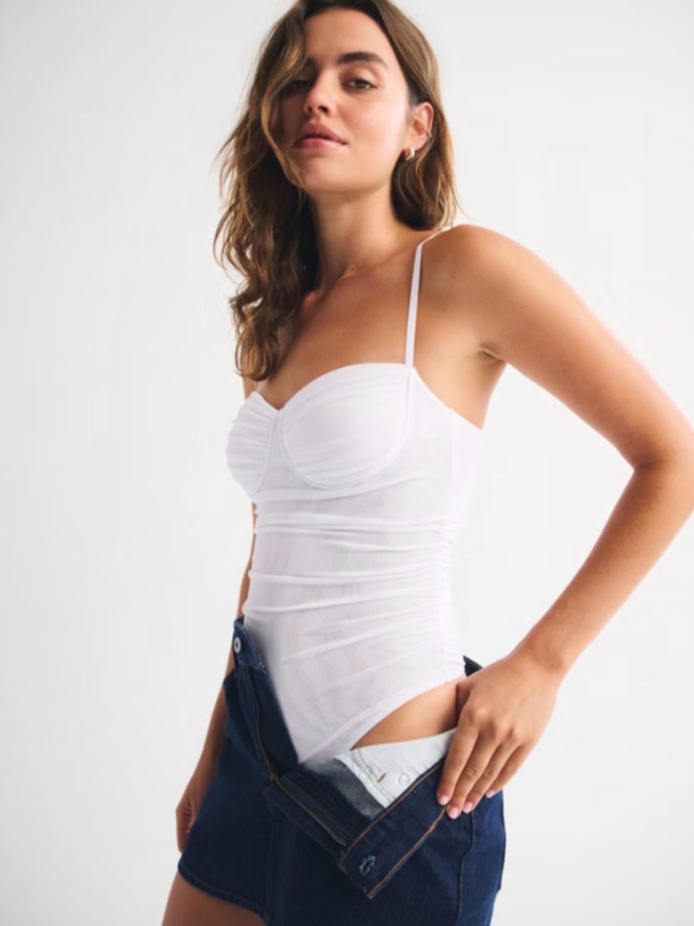 Abercrombie & Fitch Bra Free Mesh Bodysuit